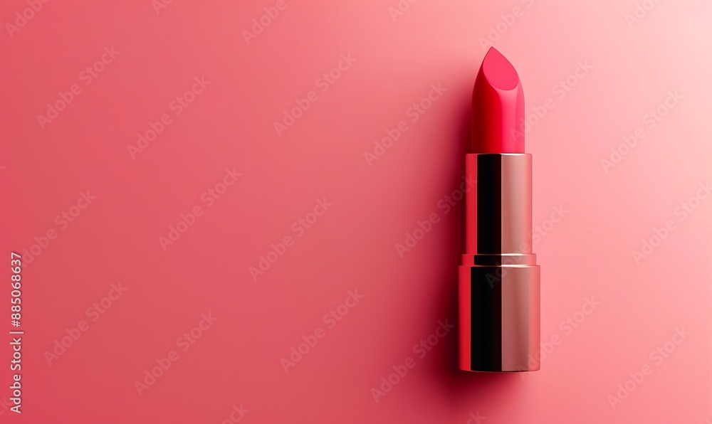 Red Lipstick on Pink Background Red Lipstick on Pink Background