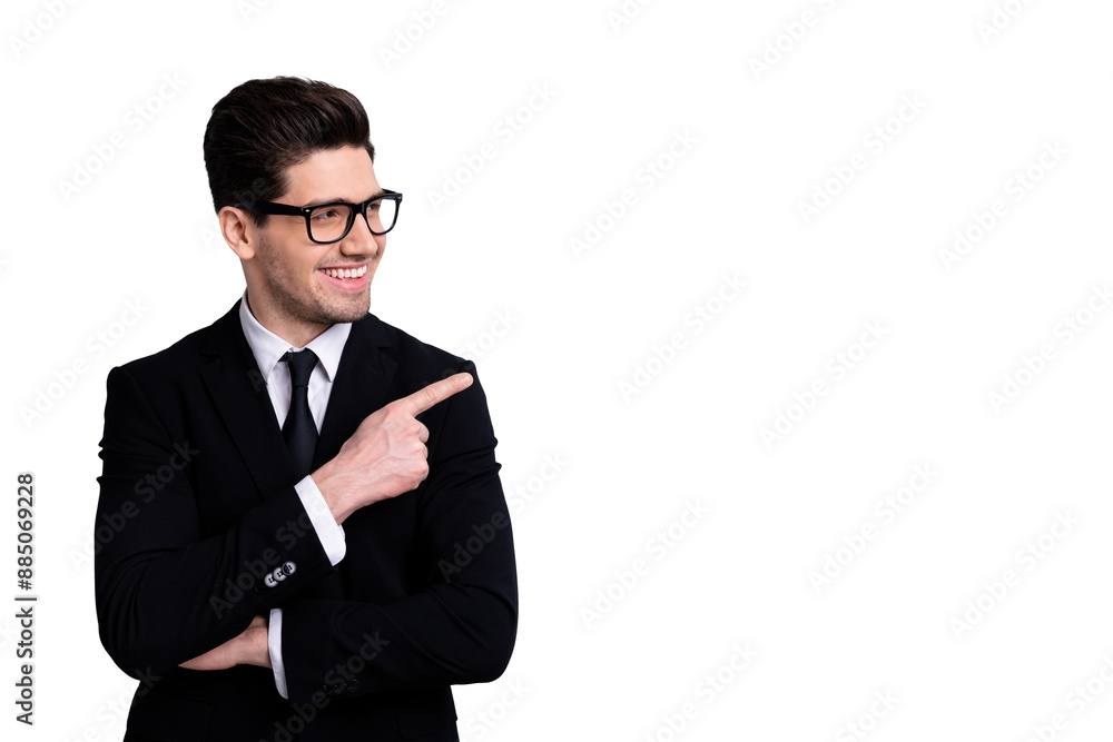 Portrait of his he nice imposing elegant classy attractive cheerful positive guy executive leader expert development agent broker pointing aside new novelty isolated over light gray background Portrait of his he nice imposing elegant classy attractive cheerful positive guy executive leader expert development agent broker pointing aside new novelty isolated over light gray background