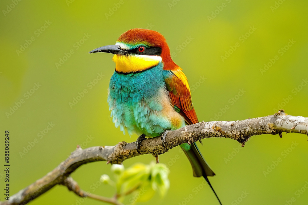 Bee-Eater Merops apiaster Perched on a Branch Bee-Eater Merops apiaster Perched on a Branch
