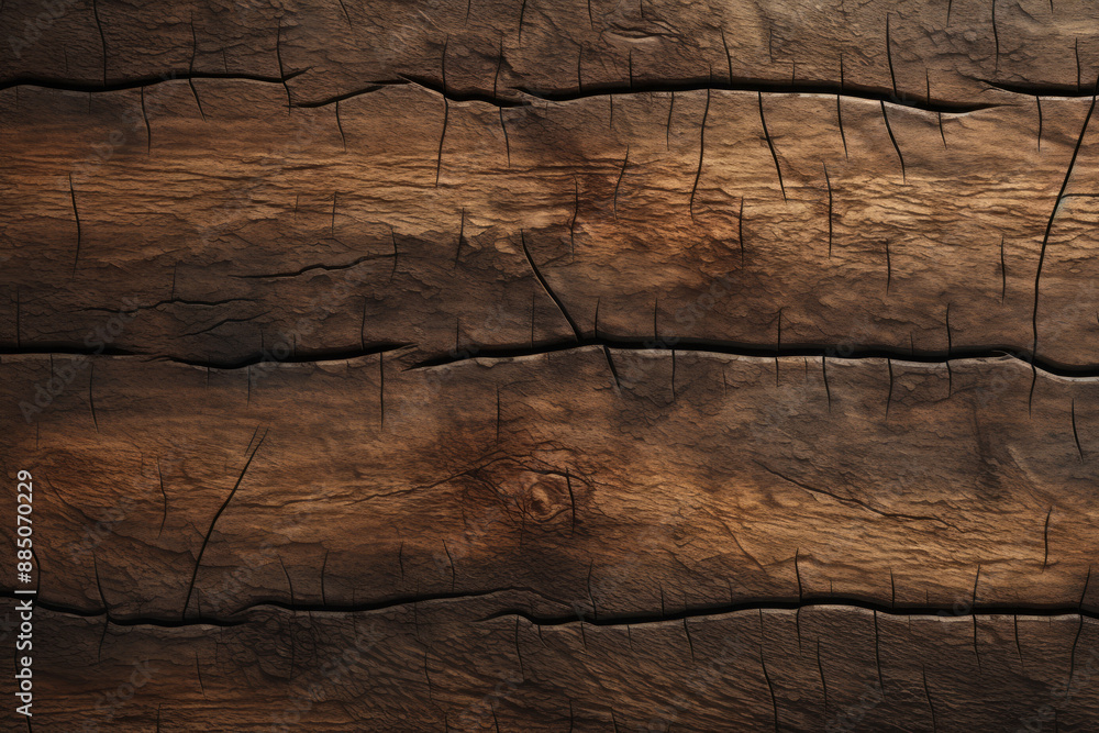 Naklejka premium Processed collage of old cracked brown wood material texture. Background for banner, backdrop