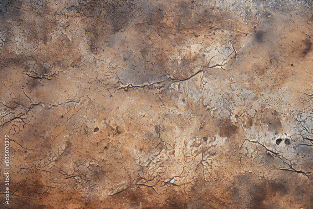 Fototapeta premium Processed collage old dry brown clay surface texture. Background for banner, backdrop or texture