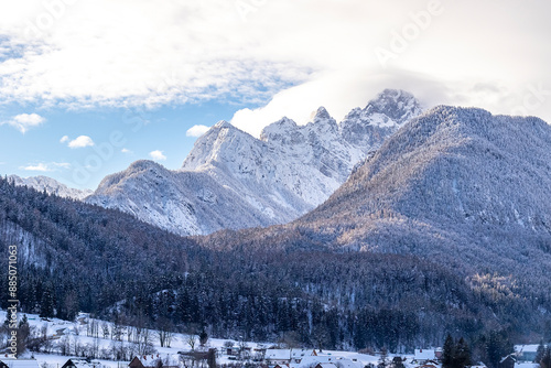 Triglav rising 2864 m above sea level, this iconic mountain photo