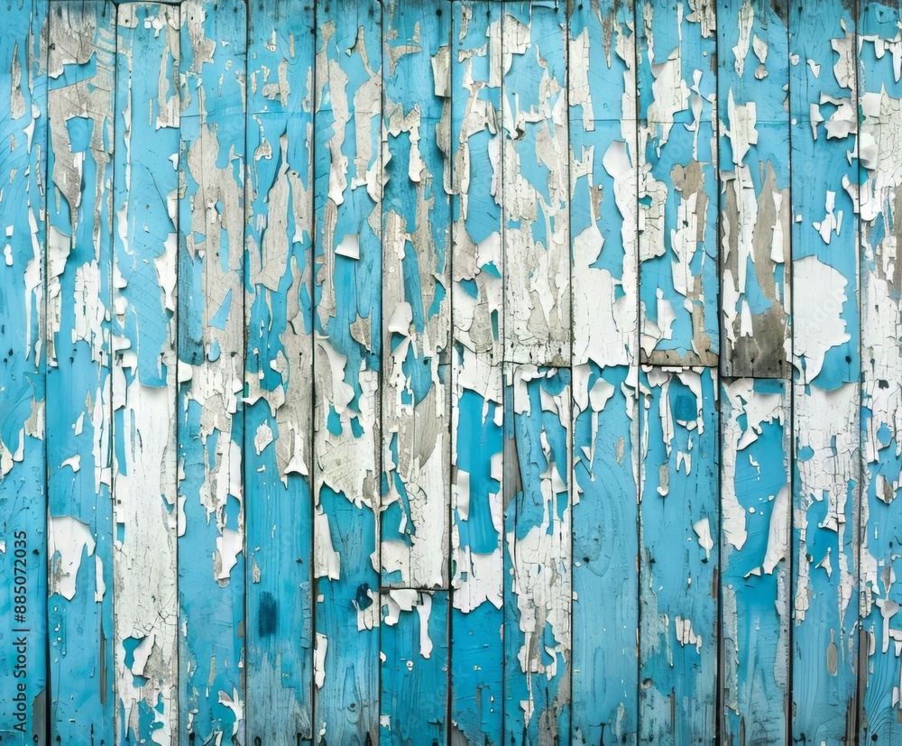 Abstract background wallpaper, wooden shed or fence close up background with cracked blue paint, texture of old wood with peeling pastel red, yellow, blue and white turquoise color. Abstract background wallpaper, wooden shed or fence close up background with cracked blue paint, texture of old wood with peeling pastel red, yellow, blue and white turquoise color.