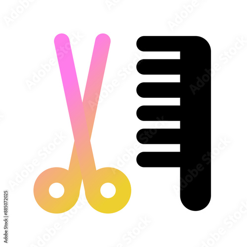 Editable scissors and comb, grooming vector icon. Veterinary, animal, pet care, pet shop. Part of a big icon set family. Perfect for web and app interfaces, presentations, infographics, etc