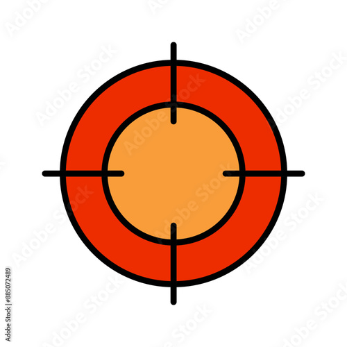Target line icon. Aim, focus, precision, goal, center, bullseye, accuracy, shooting, archery, competition, marksmanship, practice, objective, hit, target, game, sport, sight, shot, scope.