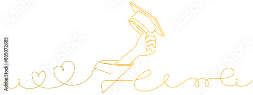 hand and graduativector illustration of the hand of a student graduating, eps 5