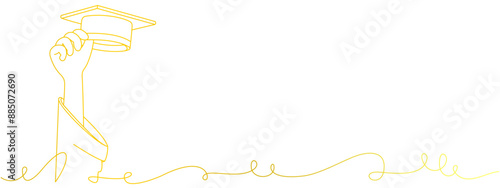 vector illustration of the hand of a student graduating, eps 3