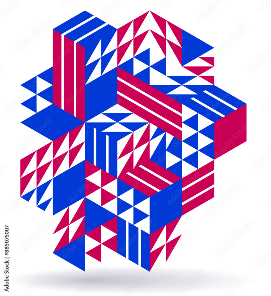 Abstract vector wallpaper with 3D isometric cubes blocks, geometric construction with blocks shapes and forms, cubic polygonal low poly theme. Abstract vector wallpaper with 3D isometric cubes blocks, geometric construction with blocks shapes and forms, cubic polygonal low poly theme.