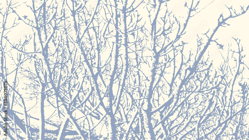 Fototapeta premium Tree branches with snow in winter texture, vector abstract natural grunge background.