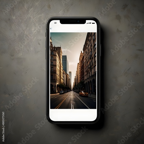 Phone template with a blank frame for design