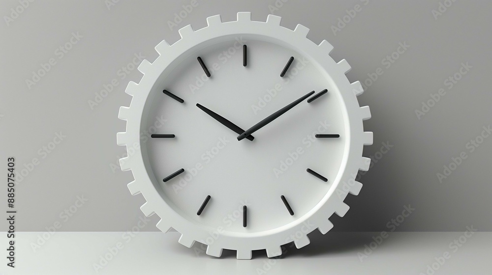 Minimalist clock with black hands on a white background Minimalist clock with black hands on a white background