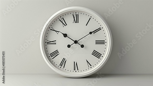 Wallpaper Mural Minimalist clock with black hands on a white background Torontodigital.ca