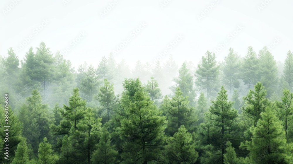 Fototapeta premium Serene misty forest desktop wallpaper