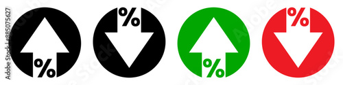 Free Download percentage arrow icon set. Up and down Percentage arrow icon set - GFXLoad