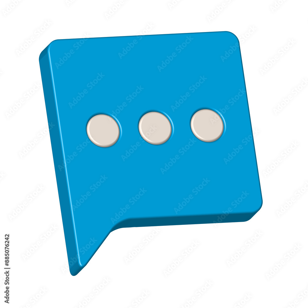 3d speech icon realistic of blue chat symbol 3d speech icon realistic of blue chat symbol