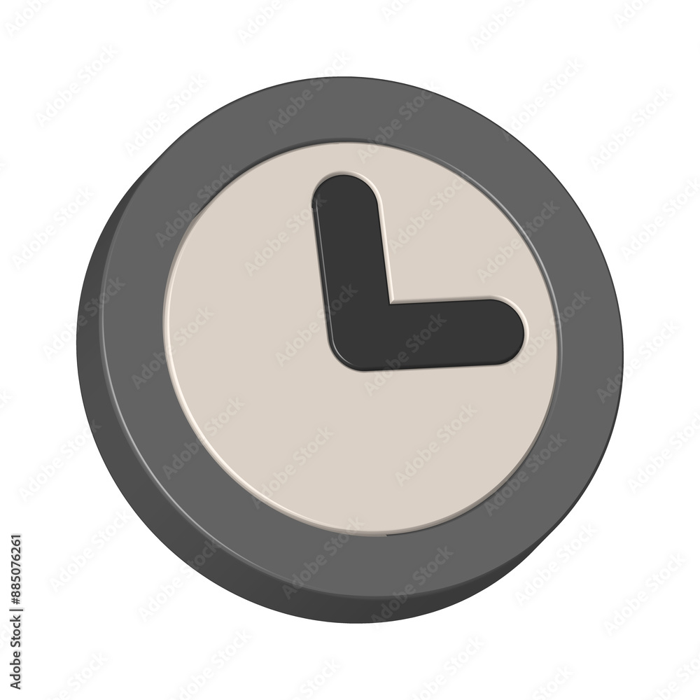 Clock icon for success concept with realistic 3d modern design Clock icon for success concept with realistic 3d modern design