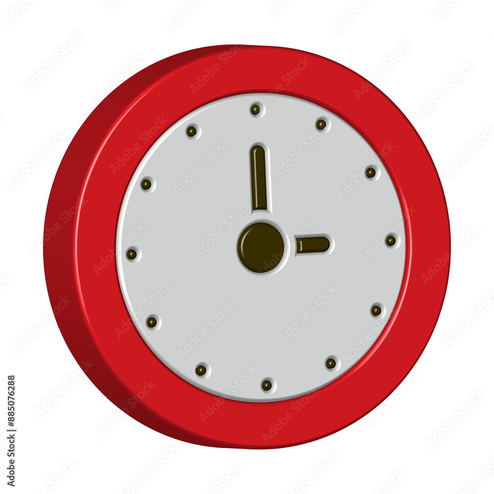 Clock icon for success concept with realistic 3d modern design Clock icon for success concept with realistic 3d modern design