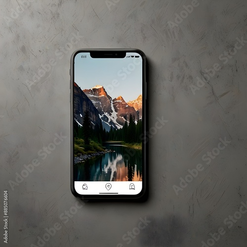 Phone template with a blank frame for design
