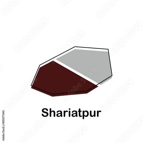 Map Bangladesh Country With City of Shariatpur, geometric outline modern design template element photo