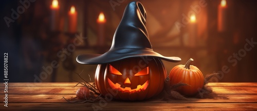Spooky Halloween pumpkins c...