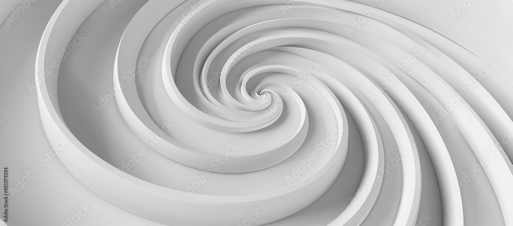 Abstract Spiral - White and 3D Abstract Spiral - White and 3D