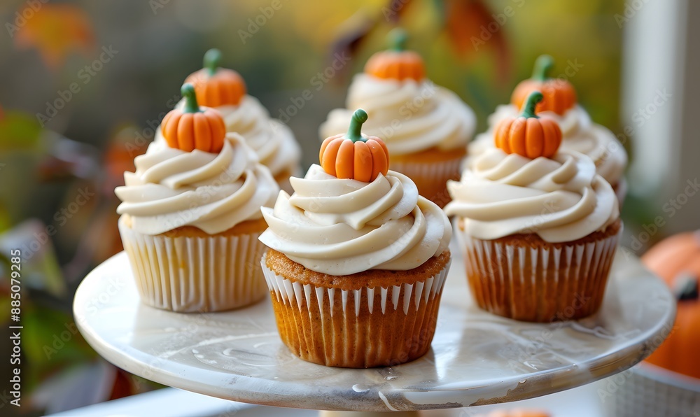 pumpkin cupcake, Generative AI pumpkin cupcake, Generative AI