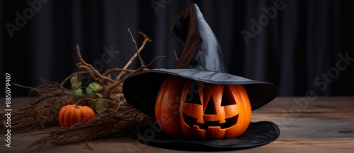 Spooky Halloween pumpkins c...