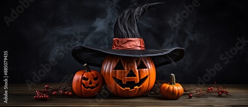 Spooky Halloween pumpkins c...