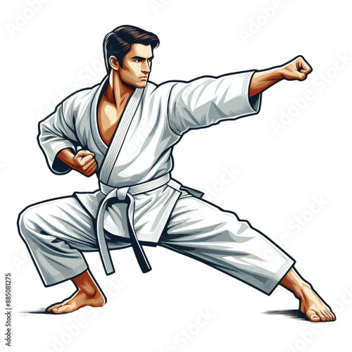 A karate man vector