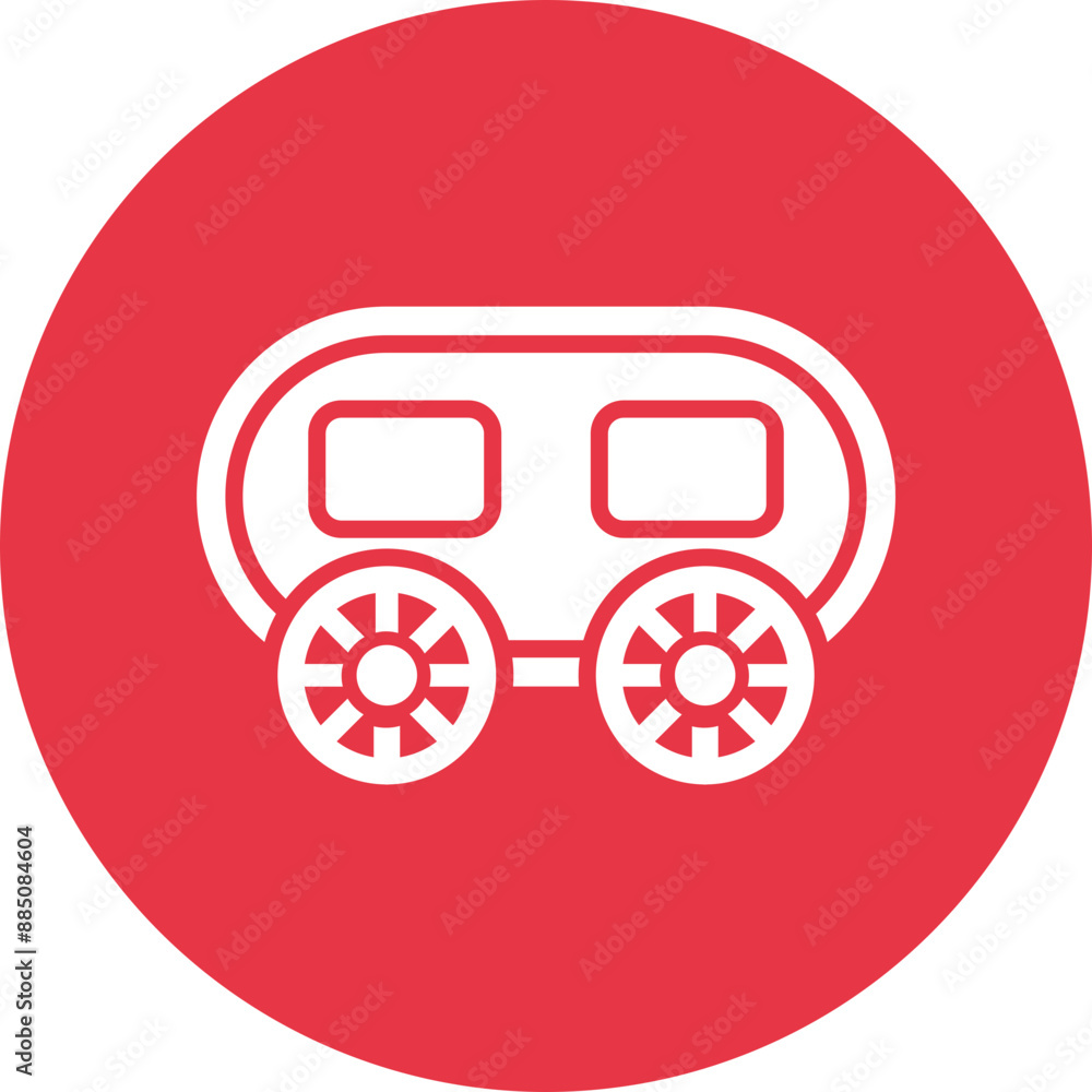 Caravan glyph circle icon Caravan glyph circle icon