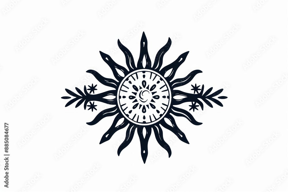 Divider doodle of sun pattern symbol white. Divider doodle of sun pattern symbol white.