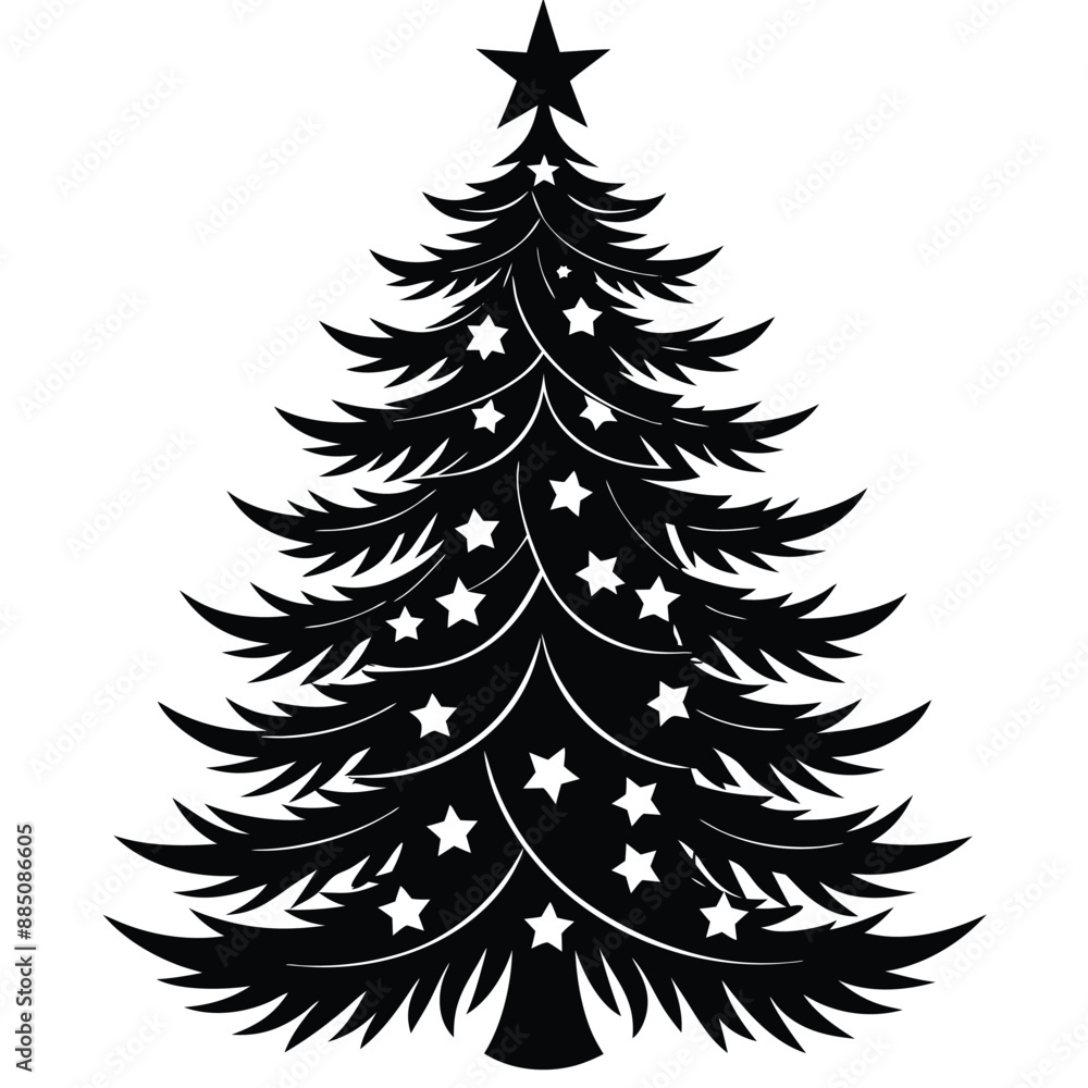 Obraz premium Christmas Winter Snowflake Silhouette Vector on White Background
