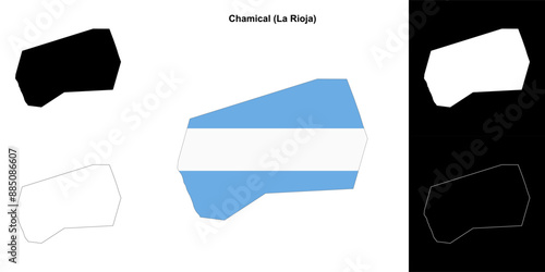 Chamical department (La Rioja) outline map set photo