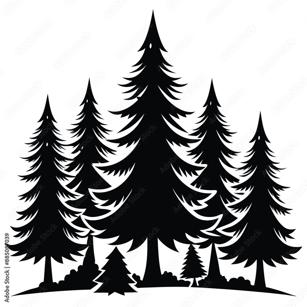 Obraz premium Christmas Winter Snowflake Silhouette Vector on White Background