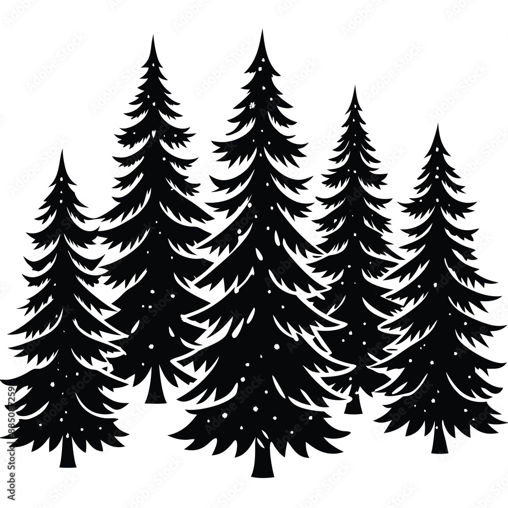 Christmas Winter Snowflake Silhouette Vector on White Background Christmas Winter Snowflake Silhouette Vector on White Background