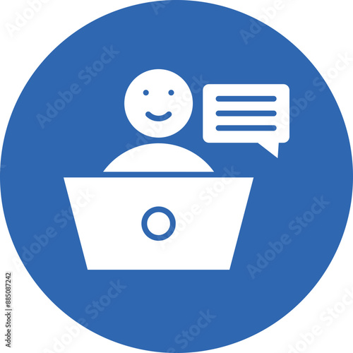 Online Counseling glyph circle icon