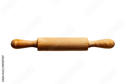 Wooden rolling pin isolated on white background