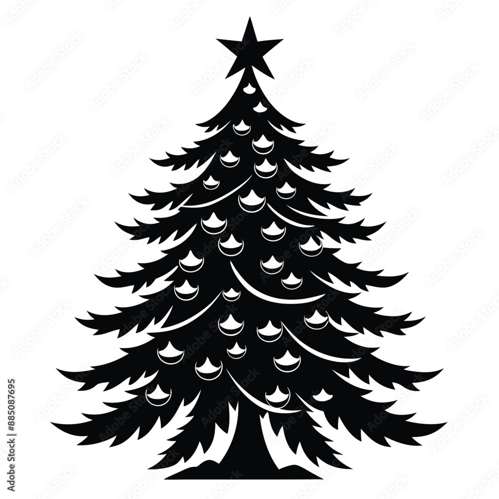 Obraz premium Christmas Winter Snowflake Silhouette Vector on White Background