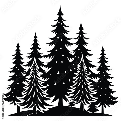 Christmas Winter Snowflake Silhouette Vector on White Background