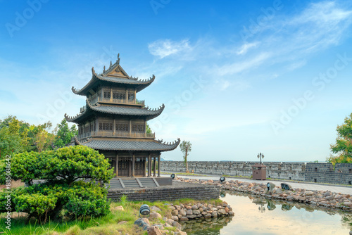 Yueyang Tower of the Qing Dynasty in Yueyang City, Hunan Province，China photo