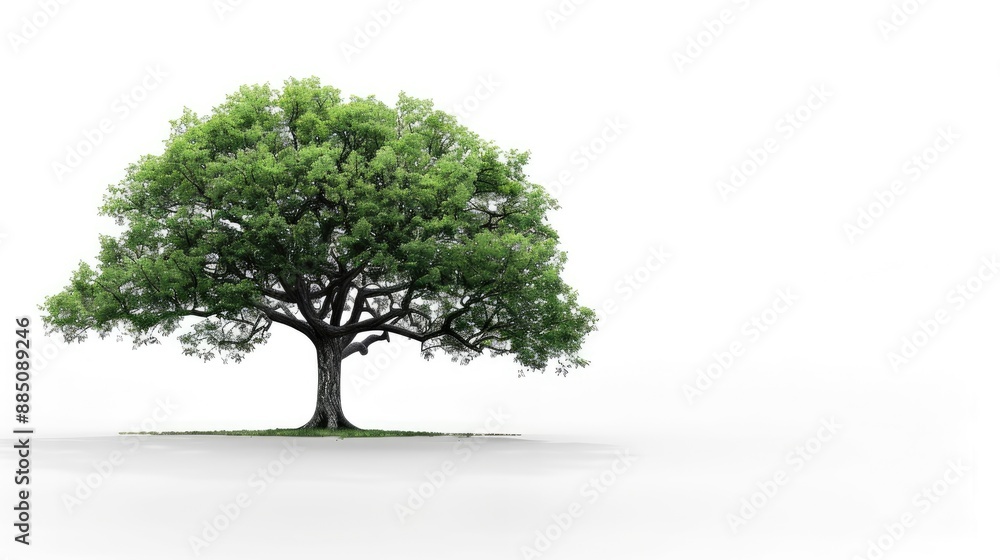 Large tree standing alone with a clean white background, highlighting its structure and elegance. Large tree standing alone with a clean white background, highlighting its structure and elegance.