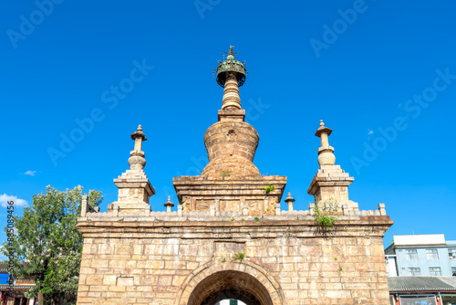 The Vajra Pagoda of Miaozhan Temple with a history of more than 500 years, Kunming, China photo