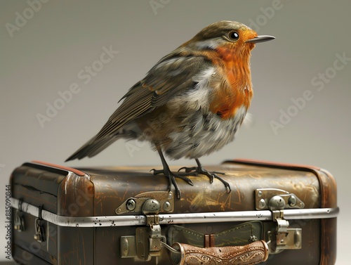 3D render of a bird travel kit photo