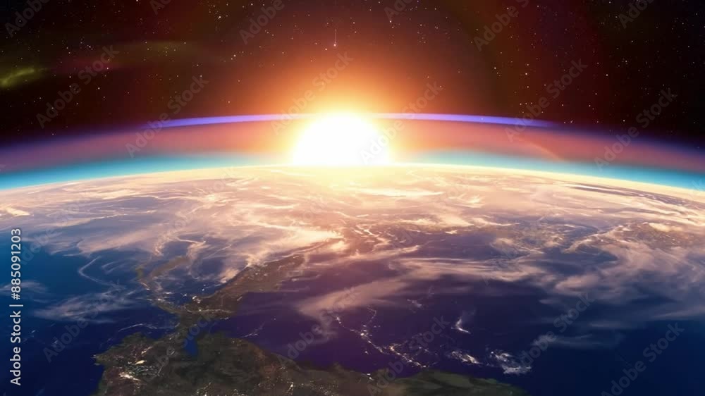 Earth from space while sunrise. Earth from space while sunrise.