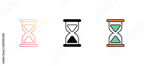 Hourglass icon design with white background stock illustration