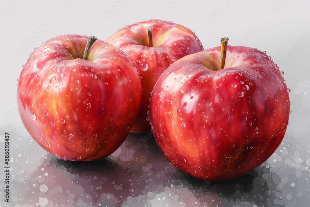 Hyperrealistic Cosmic Crisp Apples Isolated on Transparent Background Hyperrealistic Cosmic Crisp Apples Isolated on Transparent Background