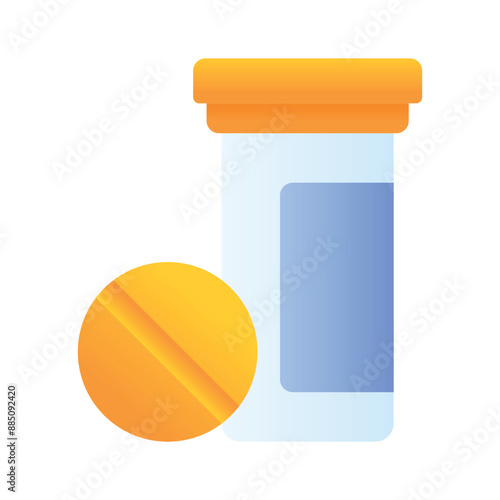 Vitamin tablets, dietary supplement for pharmacy, vitamin tablets jar for medication