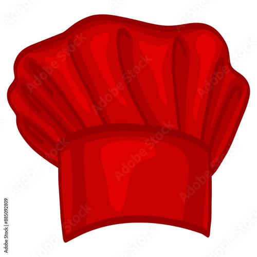 Red Chef Hat Cap Vector Illustration