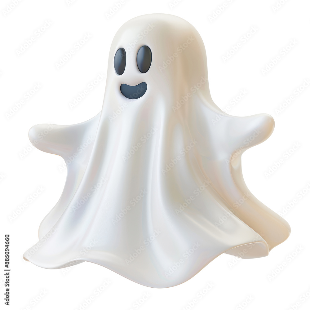 A friendly, cartoon-style ghost with a big smile, perfect for Halloween or spooky-themed projects. A friendly, cartoon-style ghost with a big smile, perfect for Halloween or spooky-themed projects.