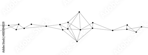 Network polygonal connect lines and dots background template. Technology data transfer server global system graphic vector.